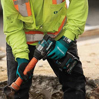 Makita Unisex FitknitÂ T 04117 FitKnit Cut Level 1 Nitrile Coated Dipped Gloves Small Medium, Teal/Black, Small Medium US - size: Small-Medium