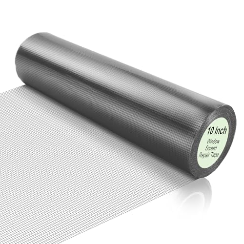 CroBlissful Extra Wide 10 Inch x 20 ft Window Screen Tape Mesh Repair Strong Adhesive Waterproof Fiberglass Screen Repair Kit Patch for Window Door Tears Holes(Gray) - color: Gray, size: 10 Inch