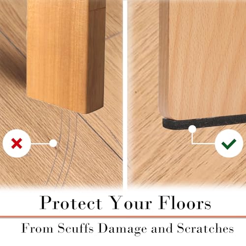 Fursafe&Q Non Slip Furniture Pads - Furniture Grippers for Hardwood Floors, 30 PCS Brown Non Skid Pads for Furniture Legs, Self Adhesive Rubber Furniture Floor Protectors - Keep Furniture in Place - size: 30 Pcs Rectangular
