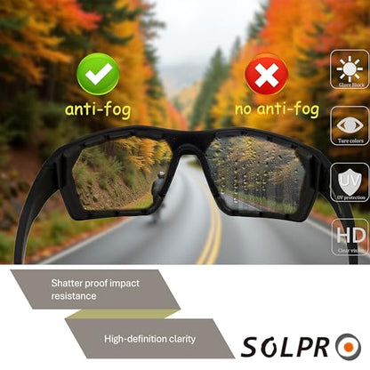 ANSI Z87.1+ Safety Sunglasses, Impact Resistant with EVA Foam, Anti-Fog Windproof for MTB, Cycling, Shooting, Work - color: Black