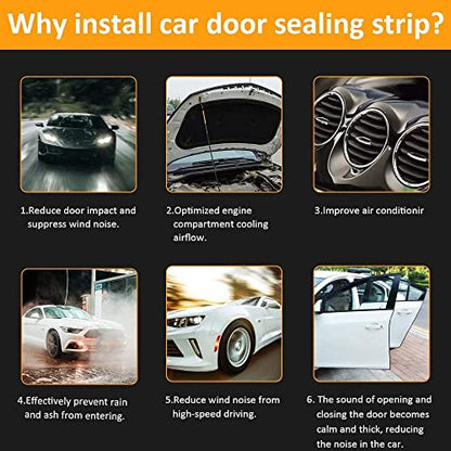 Automotive Weather Stripping Door Seal, 25 FT Car Door Rubber Seal Strip Trim Seal Gasket with Side Bulb for Cars Trucks Boats RVs and Home Applications - size: 25Ft