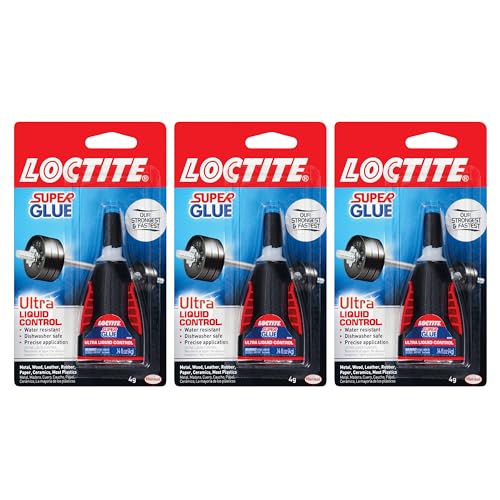 Loctite Super Glue Ultra Liquid Control, Clear, 0.14 fl oz Bottle, 3 Pack - Superglue for Plastic, Wood, Metal, Crafts & Repair, Cyanoacrylate Adhesive Instant Glue, Quick Dry - size: 3 Pack