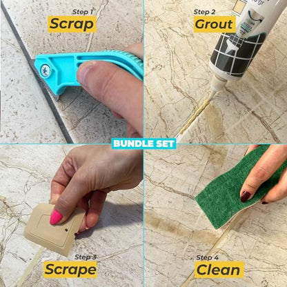 PentaUSA Tile Grout Repair Kit with Removal Tool - Premixed Acrylic Sanded Grout Filler for Bathroom, Shower, and Kitchen, Includes Applicator Spatula, and Sponge Warm Beige (8.8oz / 250g) - style: Warm Beige