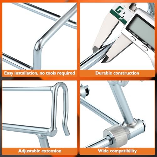 Beeveer 4 Pcs Commercial Ladder Hook Attachment for Utility Carts Stainless Steel Ladder Hanging Hooks for Storage, Utility Cart Accessories