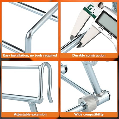 Beeveer 4 Pcs Commercial Ladder Hook Attachment for Utility Carts Stainless Steel Ladder Hanging Hooks for Storage, Utility Cart Accessories