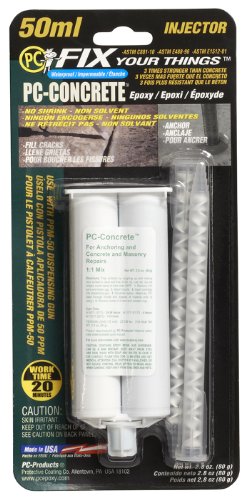 PC Products PC-Concrete Epoxy Adhesive Paste for Anchoring and Crack Repair, Two-Part 50 ml Cartridge, Gray 70505, 2.8 Ounce (Pack of 1) - size: 2.8 oz, style: PC-Concrete
