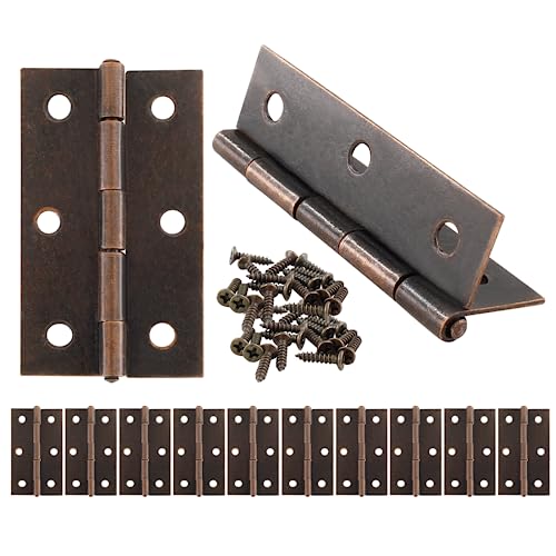 Murtenze 12 Pack 2.5 Inch Door Hinge Cabinet Hinge, Red Bronze Butt Hinges Ball Bearing Hinges Window Hinges Outdoor Hinges with Mounting Screws - color: Copper, size: 2.5 Inch