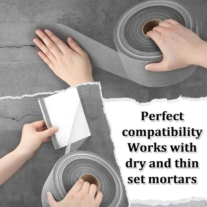 500 ft x 4 Inch Cement Board Joint Tape Self Adhesive Durable Gray Fiberglass Mesh Drywall Mesh Repair Tape for Cement Board Joints Repairing, Sealing and Strengthening - size: 500 ft X 4 Inch