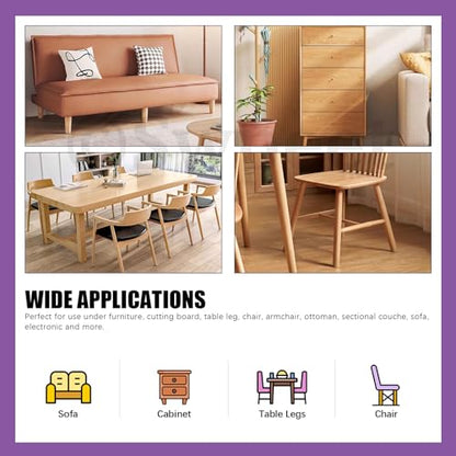 Swpeet 52 Sets 3 Sizes 18mm & 24mm & 30mm Round Black Furniture Pads with Screws, Heavy Duty Rubber Non Slip Non Skid Furniture Feet Rubber Bumpers Pads for Table Desk Chair to Protect Hardwood - size: 18/24/30 Mm Assortment Kit