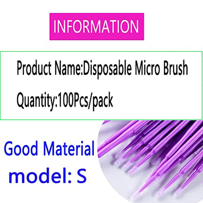 100 Pcs Touch Up Paint Brushes, Repair Paint Brushes，for Automotive Paint chip Repair, Clearance Cleaning,Be Applicable to fine Operation and Other Details.（1.5mm& Purple）