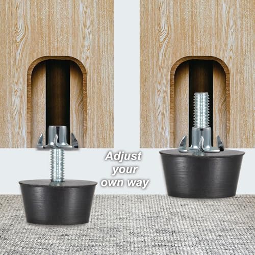 NEWBYTEK M6 Thread Furniture Feet Levelers, 8 PCS Adjustable Leveling Feet Screws in Threaded Furniture, Floor Protection Feet Glides Adjuster for Tables Chairs Cabinet Patio Furniture Legs - size: M6 With Nuts, 8pcs