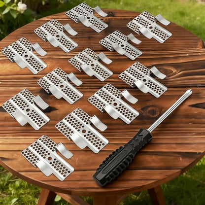 16 Pack Drywall Repair Clips, 1/2 inch Drywall Fastener Clip with 32 Screws, Professional Hole Repair Patch Kit for Wall, Stainless Steel Wall Patch Clips for Damaged Wall Repairing (with Screwdriver)