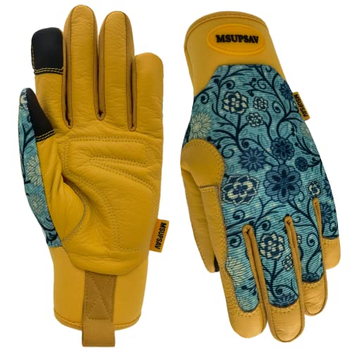 Thorn Proof&Puncture Resistant Gardening Gloves with Grip,Garden Glove for Women, Leather Yard Work Gifts - color: 1 Pair Per Pack-blue, size: Small