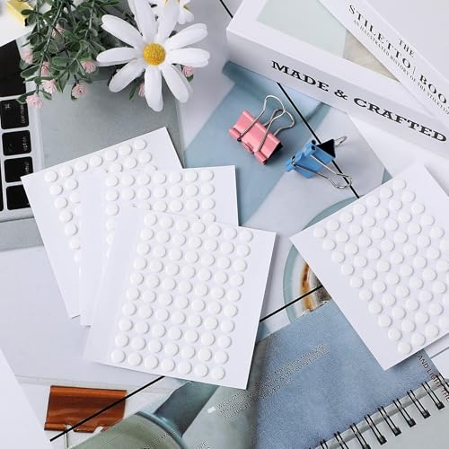 JANYUN 560Pcs Double Sided Sticky Clear Dots Stickers Removable Round Putty Sticky Tack No Trace Sticky Putty Waterproof Small Stickers for Festival Decoration (6mm, 560) - size: 6mm Round 560pcs