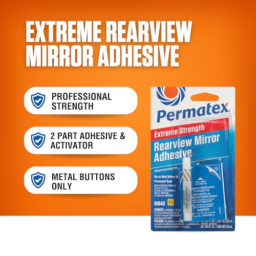 Permatex 81840 Extreme Rearview Mirror Profressional Strength Adhesive Kit, single unit - size: 1 Count (Pack of 1)