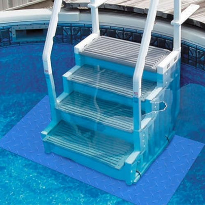 36x36in Swimming Pool Ladder Mat Protective Swimming Pool Step Pad for Above Ground Swimming Pool Ladder Pad Vinyl Non-Slip Pool Liner - size: 36x36 inches