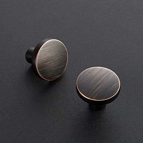 Ravinte 25 Pack Drawer Pulls 1-1/4 Inch Kitchen Cabinet Knobs Solid Round Dresser Drawer Knobs Oil-Rubbed Bronze Dresser Knobs Drawer Knobs Simple Cabinet Hardware for Cupboard Drawer Pulls - color: Oil Rubbed Bronze