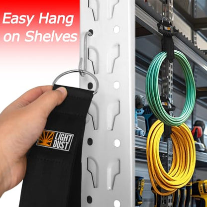 Hanging Extension Cord Holder - 16Pack 13" 22" 35" Handle Wrap Straps with S Hooks Heavy Duty Garage Organizer Tool Hangers - Garden Hose Power Electrical Cable Rope RV Shed Storage and Organization - size: 16Pack 13" 22" 35"