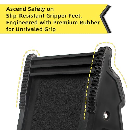 Ladder Leveler, Pitch Hopper, Ladder Stabilizer with Storage, Ladder Levelers for Stairs and Extension Ladders, Easy to Use, Conquer Uneven Ground (Regular Black) - color: Regular Black