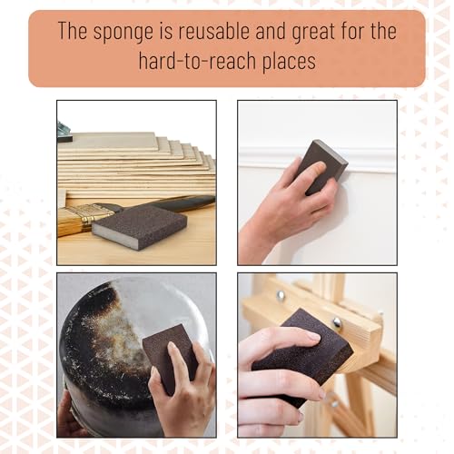 Bates- Paint Roller Kit, 15 pcs, 9" and 4" Roller Frames with Covers, 9" and 4" Plastic Paint Trays, Plastic Putty Knives, 4" Deck Stain Brush, Sanding Sponge, Wall Painting Supplies for Home Interior