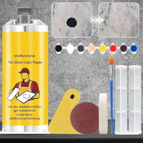 Multifunctional Tile Stone Crack Repair Kit, Porcelain Tile Repair Kit, Tile Granite and Marble Repair Kit, Tile and Ceramic Glaze Repair Paste (1Set)