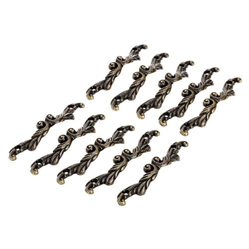 dophee 10Pcs Antique Brass Decorative Pull Handle for Mini Jewelry Box Drawer Cabinet Chest Decoration Arch Shape 2.95" x 0.59"- Large - size: Large
