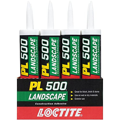 Loctite PL 500 Landscape Block and Paver VOC Construction Adhesive, Tan, 10 fl oz Cartridge, 1 Pack - size: Single, style: 10 Ounce Cartridge