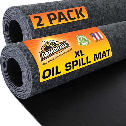 Armor All Premium Maintenance Mat Oil Spill Garage Floor Mat, (30" x 59") (2-Pack), Absorbent, Waterproof, Contains Liquids, Protects Garage Surface or Driveway, Reusable, Washable, Durable (USA Made) - size: 30" X 59" (Rectangular) (2-pack)
