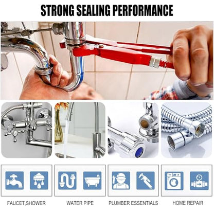 4 Rolls 1/2 Inch(W) X 32.8 Ft(L) Teflon Plumbers Tape,Pipe Sealing & Plumbing Thread Tape, Water Sealant Seal for Shower Head, White