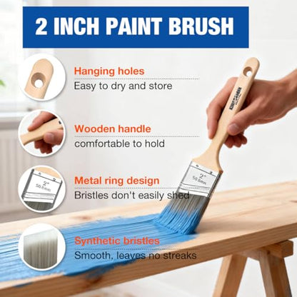 13 Pcs Paint Tray Set, Paint Brush, Paint Tray, 9" & 4" Paint Roller Covers and Wire Roller Frame, Can Opener, House Painting Supplies for Indoor and Outdoor Painting Walls, Ceilings, Trim - color: 13 Pack, 9" Paint Trays