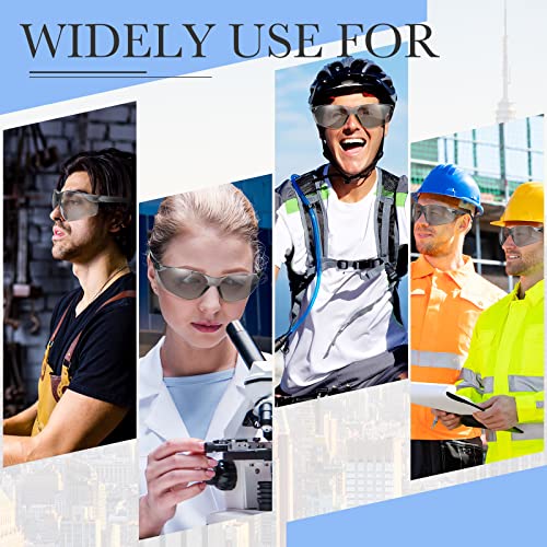 Queekay 12 Pack Safety Glasses Bulk Impact UV Scratch Glasses Protective Eyewear for Men Women Adolescents Eye Protection for Work Lab Construction Science (Gray) - color: Gray