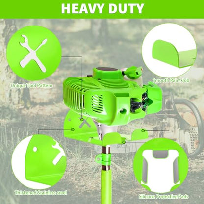 Upgraded Trimmer Rack Wall Mount - 8" Heavy Duty Weed Eater Hanger for Garage Wall, Garden Power Tool Holder Organizer Hooks for Grass Trimmer, Hedge Trimmer, Leaf Blower and Chainsaw, Green, 2 Pack - color: Green-2Pack