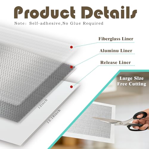 Drywall Repair Kit, 3 Pcs, 12x12in Self-Adhesive Patch for Large Holes and Cracks, with Sandpapers and Scrapers, Quick Fix for Ceiling and Bathroom Wall Damage