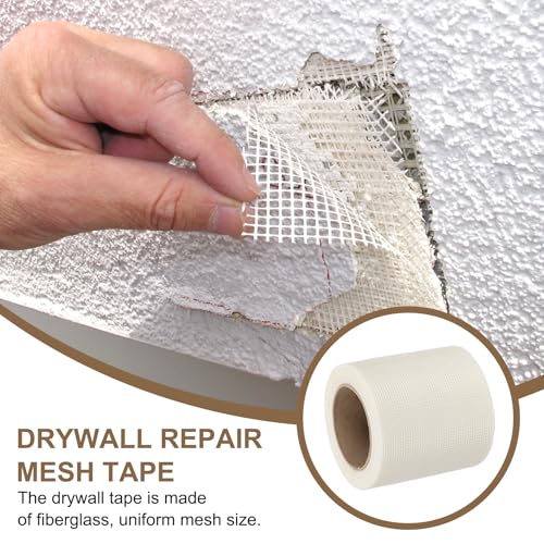 PATIKIL Drywall Repair Mesh Tape, 6 inch x 82 ft Fiberglass Repair Patch Self-Adhesive Dry Wall Joint Tape 10 Mesh Wall Hole Crack and Seam Patch, White - size: 6 Inch X 82 Feet