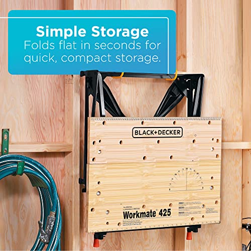 BLACK+DECKER Portable Workbench, Workmate Folding Workbench, 550 lb. Capacity with Clamps for Woodworking (WM425-A) - style: 550 lb capacity