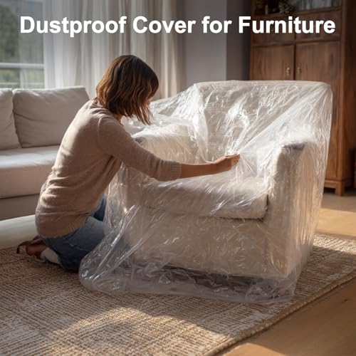 3pcs 9x12ft Painter Plastic Drop Cloths Sheet,Waterproof Anti-dust Cover, Disposable Tarp for Painting for Couch/Furniture Cover - size: 3pack