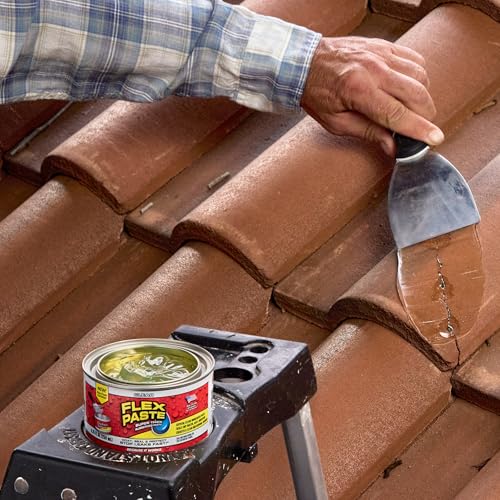 Flex Paste, Waterproof Paintable Putty, Spackle Sealant, Fill Gaps Cracks Holes - Block Out Water and Air - UV Resistant - Walls, Drywall, EPDM, Concrete, Roof, RV Repairs, Clear, Half-Quart - size: Half-Quart
