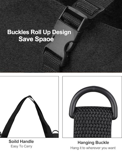 Roll Up Tool Bag, 16OZ Canvas Wrench Roll Up Pouch Multi-Purpose Tool Roll Organize, 5 Zippered Tool Pockets (Black) - color: Black, size: 5 Zipper Pockets