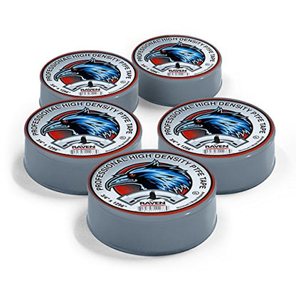 SUPPLYGIANT UUD3496H-5 PTFE Thread Seal Tape for Plumbers, Gray 3/4 Inch x 1296 Inch (Pack of 5 Rolls)