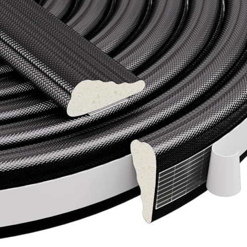 2 Pcs 196" Wedge-Shape Weather Stripping Door Seal, Soundproofing Noise Blocker, Winter Insulation for Window and Door, Self Adhesive Foam Anti-Collision Strip, Door Gap Filler Light Blocker, Black - color: Black, size: 2pcs×196"