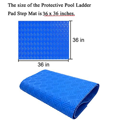 Swimming Pool Ladder Mat - Protective Pool Ladder Pad Step Mat with Non-Slip Texture, Blue Medium Blue Medium Pool Step Mat, Pool Liner Protection Mat (36 X 36 inch) - size: 36 X 36 inch