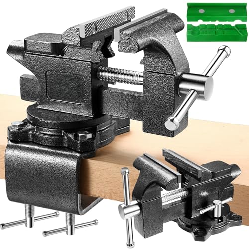 Bench Vise, 6" Table Vise For Workbench,2-in-1 Multi-Purpose Heavy Duty Bench Vice With Multifunctional Soft Jaws, 270° Swivel Base Home Vise for Woodworking,Home Workshop,Welding and DIY - size: 6 IN