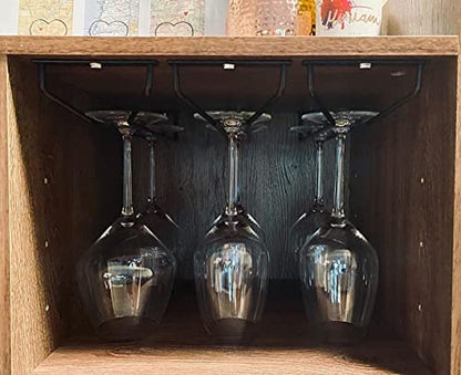 14-Inch Black Wine Glass Rack, Under Cabinet Wine Glass Holder, Stemware Rack, Hanging Stemware Holder, Set of 2 - color: Black, size: 14 Inch 2 Pack
