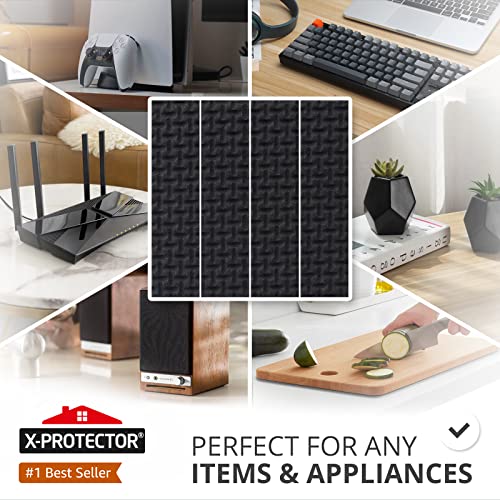 X-PROTECTOR Non-Slip Furniture Pads 8 PCS 1” x 4” - Rubber Furniture Grippers - Self-Adhesive Floor Protectors Grips for Furniture Feet! - size: 8 Rectangular 1 x 4"