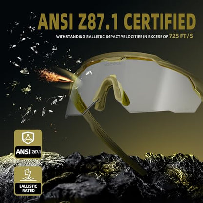 Shooting Glasses Anti Fog with High Definition Lenses, ANSI Z87+ Certified Tactical Safety Glasses for Men Women - color: D4-clear / Grey