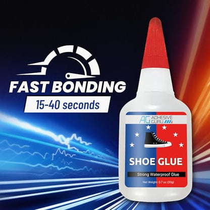 Adhesive Guru Professional Shoe Glue (2x0.7 oz), Shoe Sole Repair, Ultimate Shoe Repair Glue, Suitable for Sports Shoes, Sneakers, Boots, Sandals etc. Compatible with CA Accelerator - 2 Pack - size: 2 Pack, style: Shoe Glue