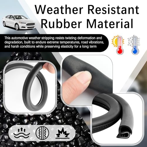2PCS 2.62Ft Car Door Weather Stripping Rubber,U-Shape Thickened Car Door Seal Strip Rubber Edge Trim for Noise Reduction,Dustproof Push-in Cars Doors Rubbers Seal Strip