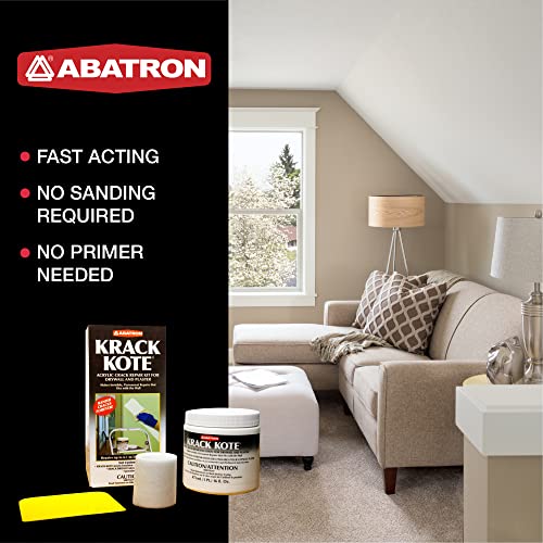 Abatron Krack Kote - Drywall and Plaster Repair Kit with Acrylic Emulsion and Polyester Mesh - Drywall Patch Kit for Cracks in Indoor Surfaces