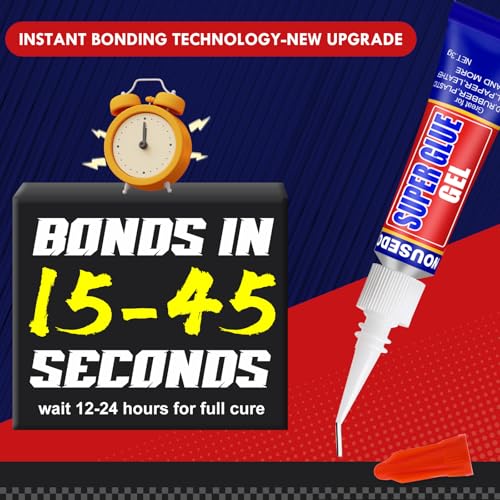 12 x 3g Super Glue Gel, Fast Strong Adhesive, Strong Cyanoacrylate (CA) Glue for Plastic, Metal, Ceramic, Leather, Wood, DIY Crafts and More – Quick Dry, Thick Formula, All-Purpose Instant Bond - size: Pack of 12, style: Gel