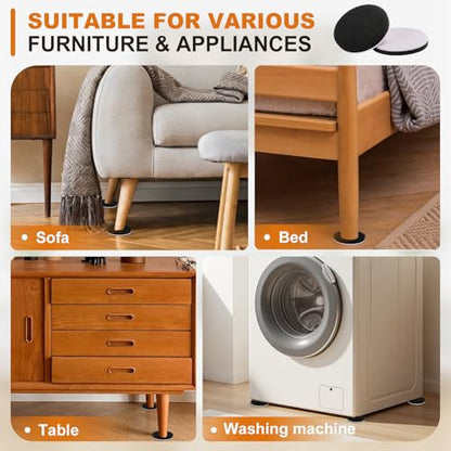 Furniture Sliders 24 PCS 3 1/2” Felt Furniture Sliders Furniture Pads for Hardwood Floors Felt Furniture Slider for Heavy-Duty Furniture Reusable Moving Pads Floor Protectors for Furniture